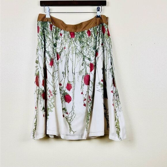 Anthropologie Viola Skirt Silk Floral Size 10 - Picture 2 of 8